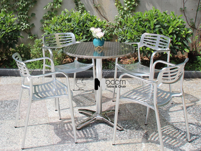 Ghế ăn khung hợp kim nhôm xếp chồng CC07001‑A tại HCM 2