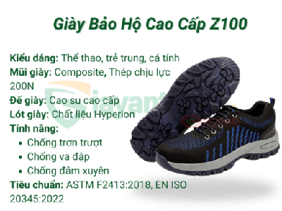 Giày bảo hộ lao động cao cấp Z100 - Bảo hộ chất lượng cao, vừa an toàn vừa thời trang 1