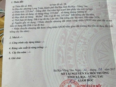 Bán lô đất mặt tiền đường điện biên phủ   phường long toàn  p.bà rịa - tp. hcm 3