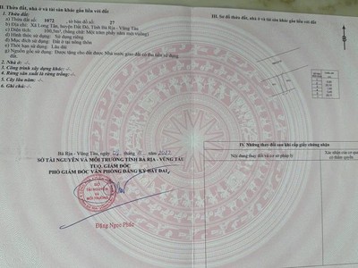  bán lô đất mặt tiền tỉnh lộ 52   xã đất đỏ  long tân cũ , tp.hcm  3