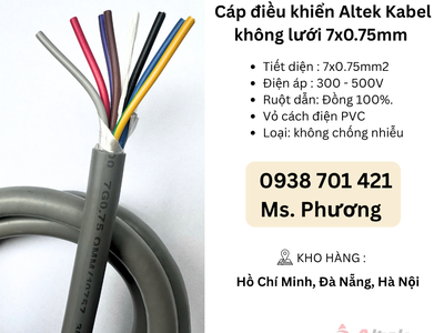Cáp điều khiển Altek Kabel không lưới 7x0.75mm Đà Nẵng, Hà Nội, Hồ Chí Minh 1