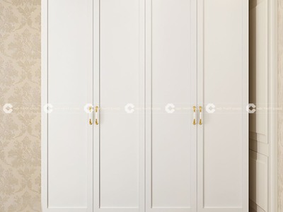Tủ Quần Áo Gỗ MDF Màu Trắng 5 Cánh Kèm Hộc Kéo 1