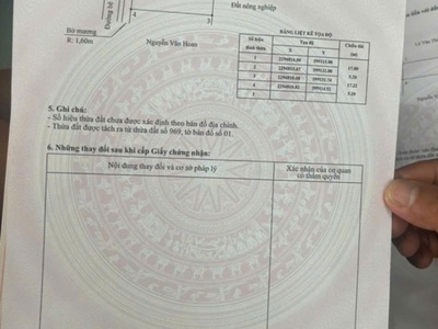 Bán lô đất 88,9 full thổ cư ngang 5,2m, lưu không thêm 20m đằng sau thuộc thôn thái lai tân 1