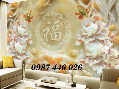 Gạch tranh 3d hoa mẫu đơn HP727 5