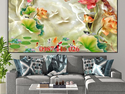 Gạch tranh hoa sen 3d HP0883 8