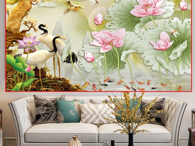 Gạch tranh hoa sen 3d HP0883 5