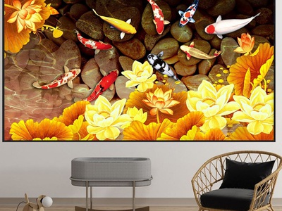 Gạch tranh cá chép 3d HP8727 0