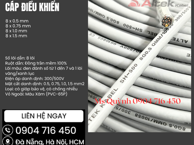 Cáp điều khiển 8x0.5, 8x0.75, 8x1.0, 8x1.5 Altek Kabel 2