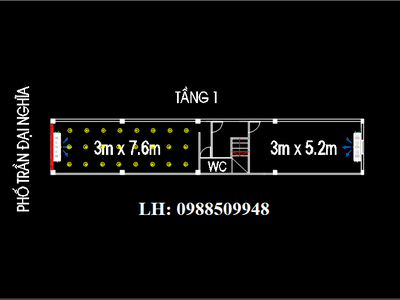Cho thuê tầng 1 mặt phố Trần Đại Nghĩa, Ph. Bách Khoa, Q. Hai Bà Trưng, Hà Nội  50M2 1