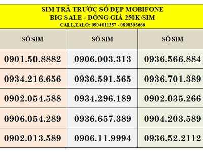 Xả lô sim trả trước mobifone giá siêu tốt cho ae hải phòng 7
