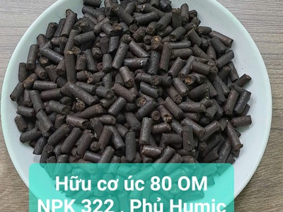 Phân bón hữu cơ viên nén công nghệ úc 80 OM , NPK 322,Humic 5 0