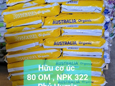 Phân bón hữu cơ viên nén công nghệ úc 80 OM , NPK 322,Humic 5 2