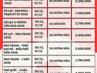 SGC TOURIST - Chùm tour Tết Dương lịch 2026 2