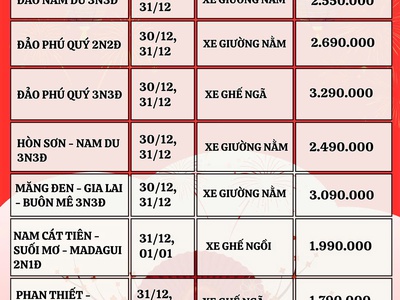 SGC TOURIST - Chùm tour Tết Dương lịch 2026 0