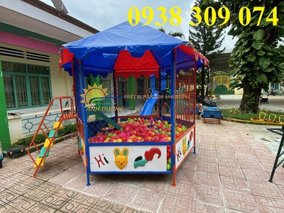 Nhà banh ngoài trời, nhà banh lục giác, nhà banh cầu trượt 1