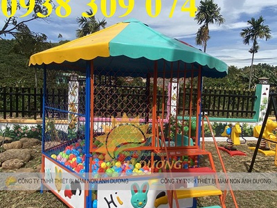 Nhà banh ngoài trời, nhà banh lục giác, nhà banh cầu trượt 2