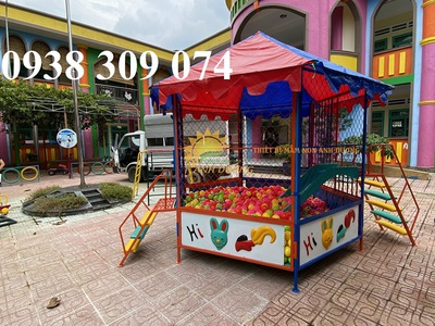 Nhà banh ngoài trời, nhà banh lục giác, nhà banh cầu trượt 4