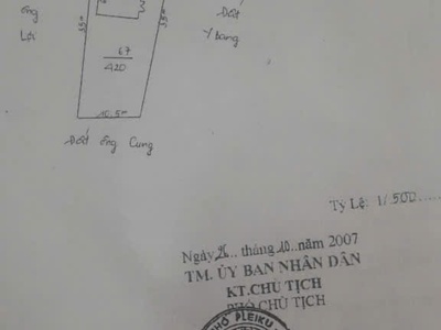 Cần bán 420m2 đất chính chủ tại hẻm 76 lê thánh tôn, phường iakring, pleiku, gia lai 1