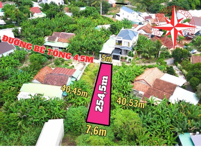 Cần bán lô đất diên an-diên khánh- nha trang dt:254m có thổ ngang 5m nở hậu 7,6m đường bê tông 6m 2