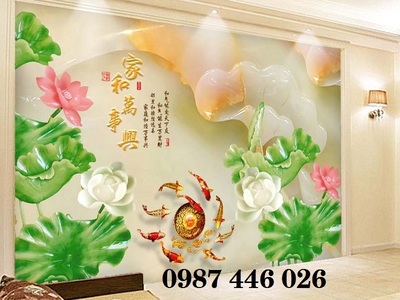 Tranh gạch men hoa sen, tranh ốp tường đẹp HP822 7