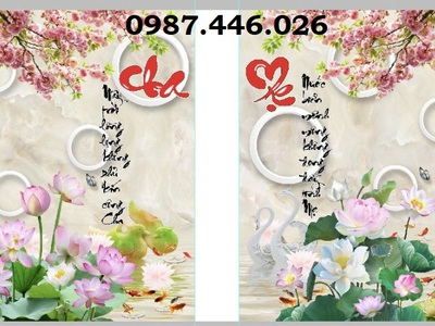 Tranh gạch men hoa sen, tranh ốp tường đẹp HP822 4