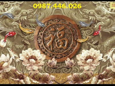 Tranh gạch men hoa sen, tranh ốp tường đẹp HP822 5