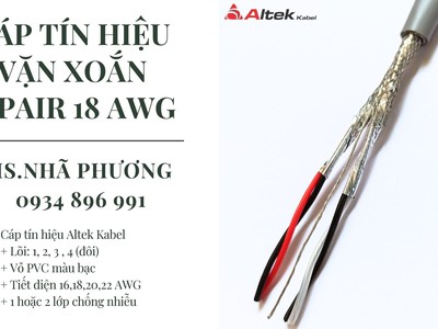 Cáp Tín Hiệu Vặn Xoắn Altek Kabel 2 Pair 18 Awg Có Sẵn. 1
