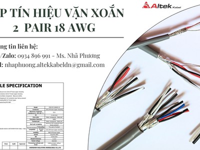 Cáp Tín Hiệu Vặn Xoắn Altek Kabel 2 Pair 18 Awg Có Sẵn. 2