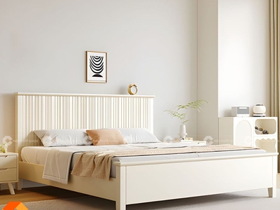 Giường Ngủ Gỗ Tự Nhiên Màu Trắng Có Hộc Kéo Hiện Đại 0