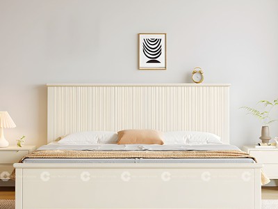 Giường Ngủ Gỗ Tự Nhiên Màu Trắng Có Hộc Kéo Hiện Đại 1