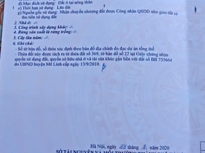 Chính chủ cần bán lô đất đẹp trung tâm -tráng việt-mê linh -hà nội 4