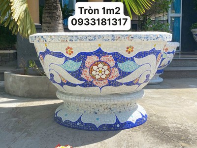 Cơ sở chậu hoa Thế Sơn - chậu hoa dán sành sứ - chậu khảm sành - cẩn miễng 7