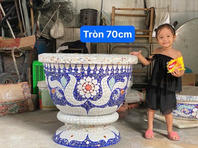 Cơ sở chậu hoa Thế Sơn - chậu hoa dán sành sứ - chậu khảm sành - cẩn miễng 12
