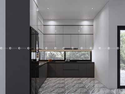 Tủ Bếp Gỗ Công Nghiệp MDF Thiết Kế Chữ L Tối Ưu Lưu Trữ 0