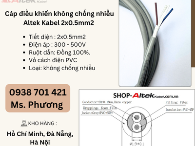 Cáp điều khiển không chống nhiễu Altek Kabel 2x0.5mm Đà Nẵng, Hà Nội, Hồ Chí Minh 0