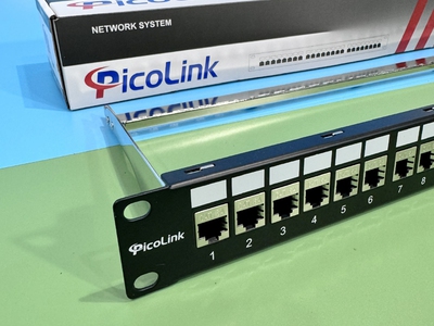 Thanh đấu nối Patch Panel 24 cổng Cat6 FTP 1U PicoLink PL-F1U24P-C6 0