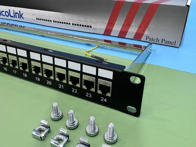 Thanh đấu nối Patch Panel 24 cổng Cat6 FTP 1U PicoLink PL-F1U24P-C6 1