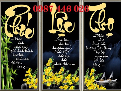 Tranh gạch men tam đa phúc lộc thọ HP9727 5