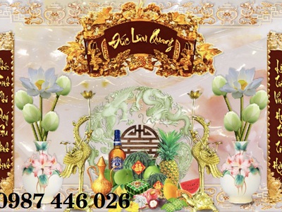 Gạch tranh phòng thờ HP98273 8