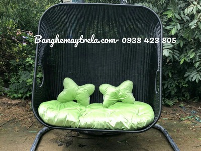 Ghế xích đu đôi mây nhựa 2