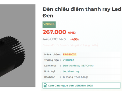 Đèn rọi ray Verona Lighting đen 12W/bóng  5 bóng 0