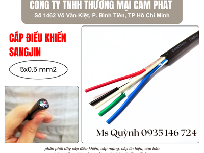 Cáp điều khiển Sangjin 5x0.5, 5x0.75, 5x1.25 Hồ Chí Minh 1