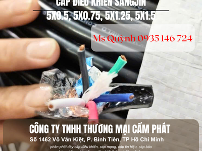 Cáp điều khiển Sangjin 5x0.5, 5x0.75, 5x1.25 Hồ Chí Minh 2