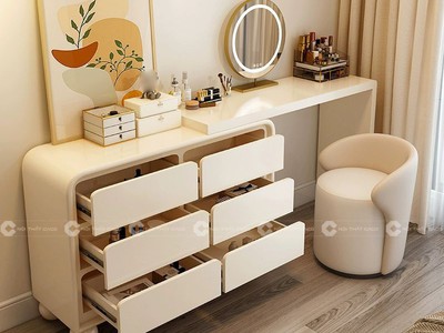 Bàn Trang Điểm Gỗ Công Nghiệp MDF Màu Trắng Hiện Đại 0