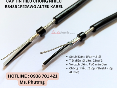 Cáp tín hiệu chống nhiễu RS485 1P22awg Altek Kabel Đà Nẵng, Hà Nội, Hồ Chí Minh 1