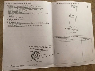 Bán lô đất đẹp tại phường quảng tâm, tp thanh hóa giá chỉ hơn 2 tỷ 1