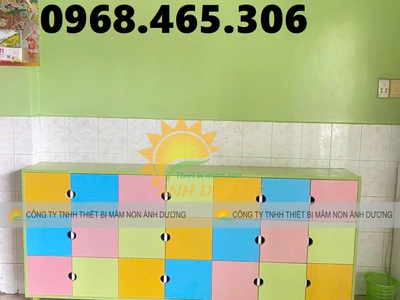 Tủ cặp dép mầm non, tủ cặp balo mầm non, tủ chăn gối mầm non 0