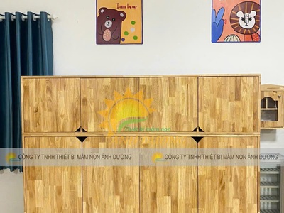 Tủ cặp dép mầm non, tủ cặp balo mầm non, tủ chăn gối mầm non 2