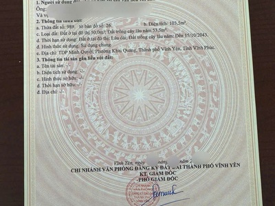 Bán đất Minh Quyết, Khai Quang, Vĩnh Yên, Vĩnh Phúc. Cạnh Khu công nghiệp Khai Quang 0