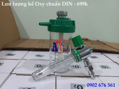 Lưu Lượng Kế Kèm Bình Tách Ẩm Oxy Chuẩn DIN 2
